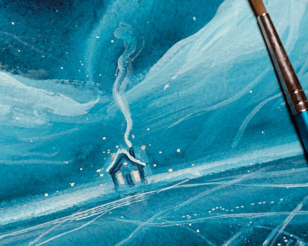 The house at the frozen lake - Image 4