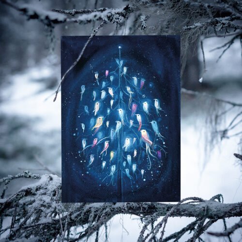 *NEW* Christmas card set - Glowing winterbirds